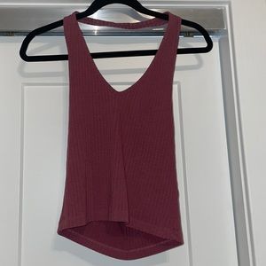 Ribbed V-Neck Halter Top